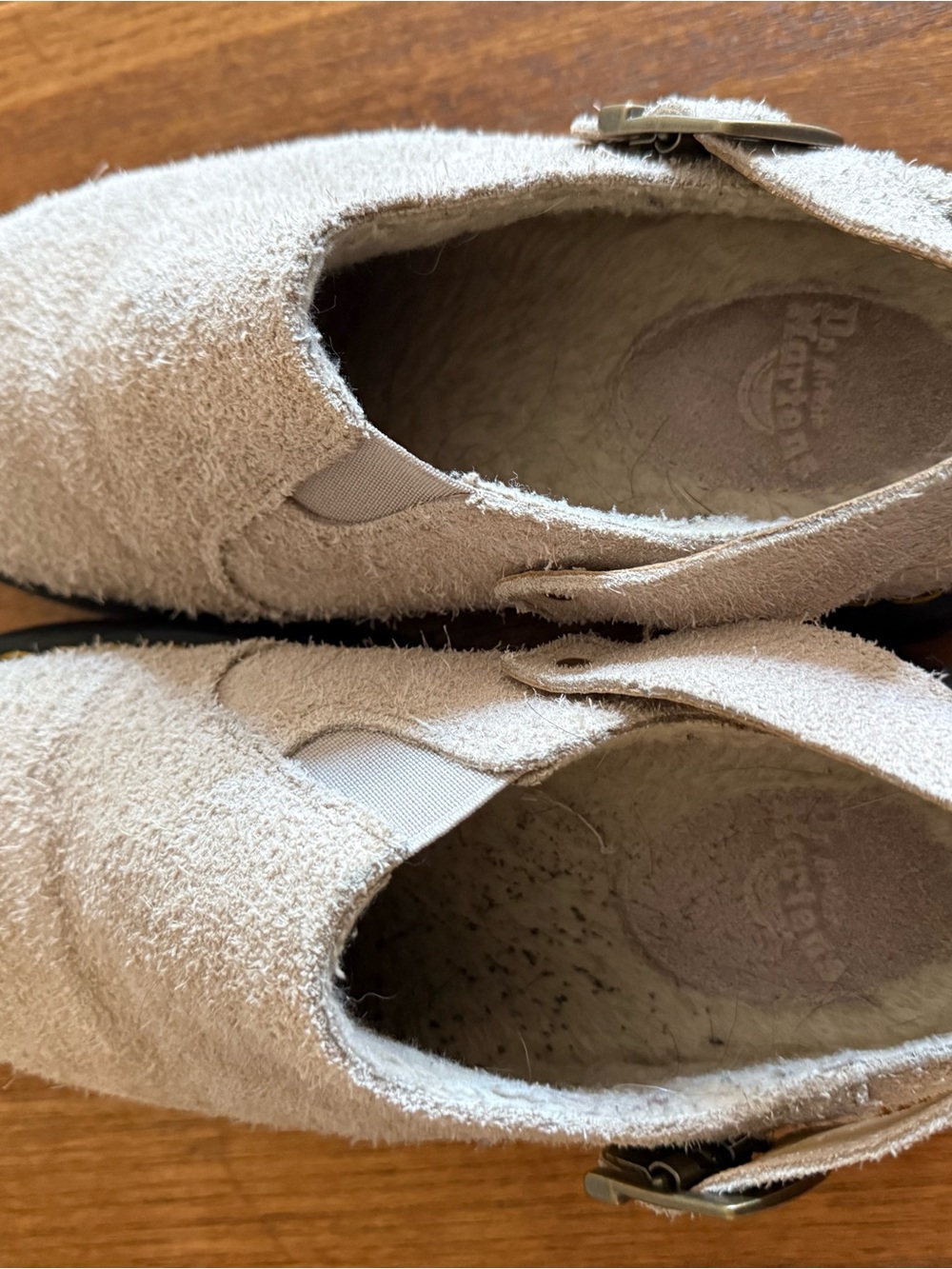 Dr. Martens Beige Suede Slingback Clogs - Picture 6 of 7